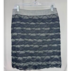 Sharagano Studio Carole Little Lace Overlay Pencil Skirt | Size 6